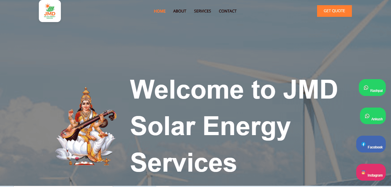JMD Solar Energy website screenshot